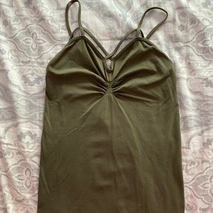 boutique olive green tank top